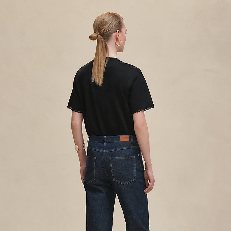 マキシTシャツ 刺繍入り - ブラック | Hermès - エルメス-公式サイト 