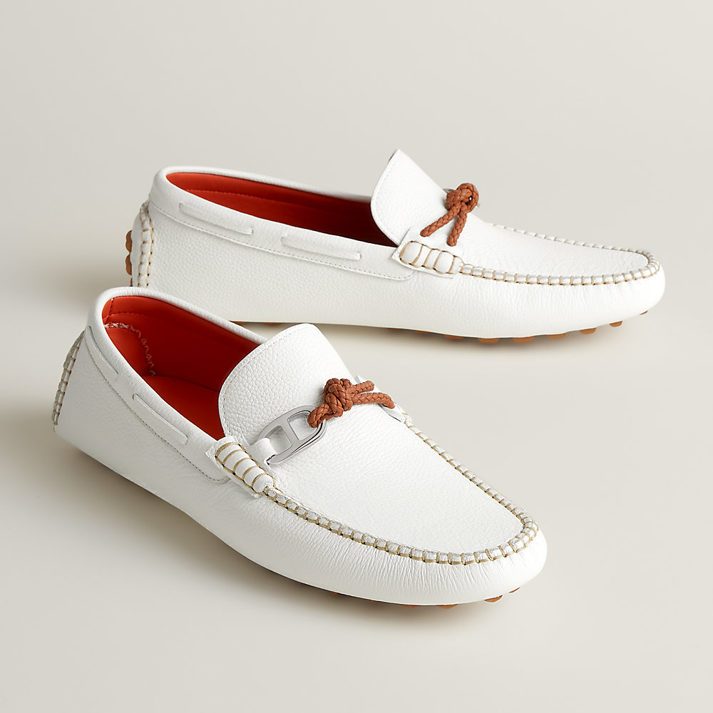 モカシン 《アレッサンドロ》 - ホワイト | Hermès - エルメス-公式サイト