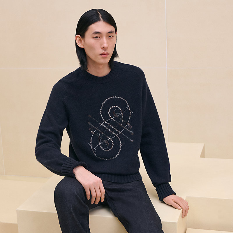 ラウンドネックニット 《鞭とグリップ》 | Hermès - エルメス-公式サイト