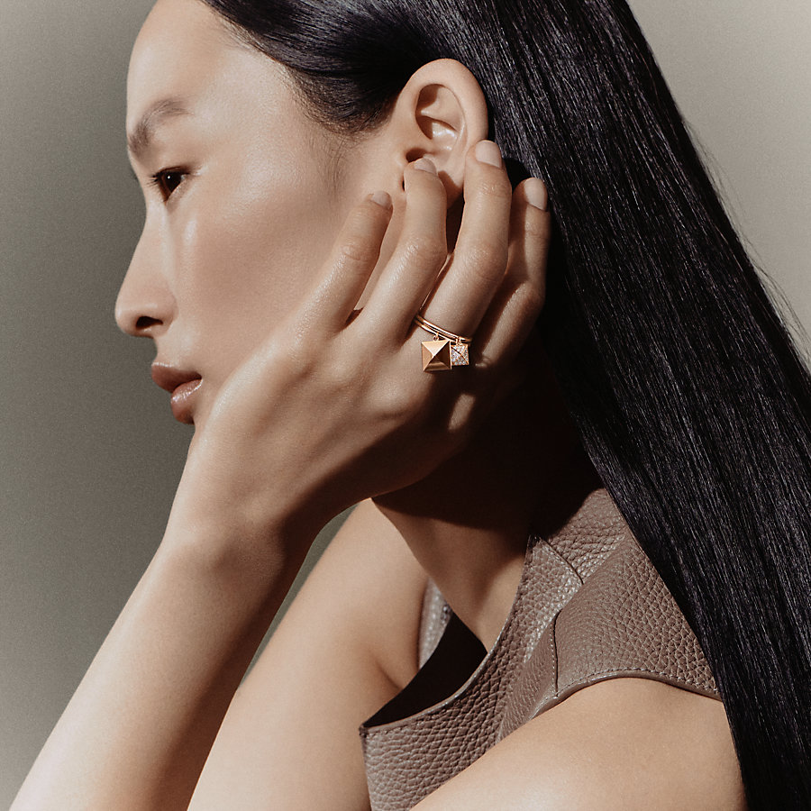 リング 《エルメス・クルー・ドゥ・H》 2タッセル ダイヤ PG | Hermès 