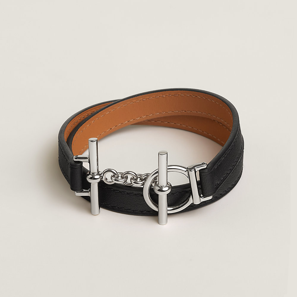 レザーブレスレット 《クロワジエール》 ドゥブルトゥール | Hermès 