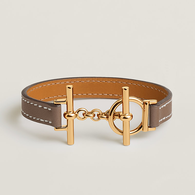 レザーブレスレット 《クロワジエール》 - ベージュ | Hermès 