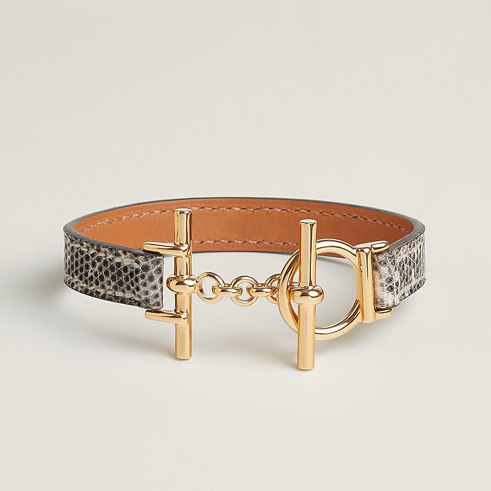 レザーブレスレット 《クロワジエール》 - ベージュ | Hermès 