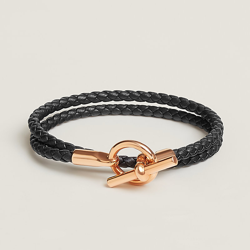 レザーブレスレット 《グレナン》 ドゥブルトゥール | Hermès 