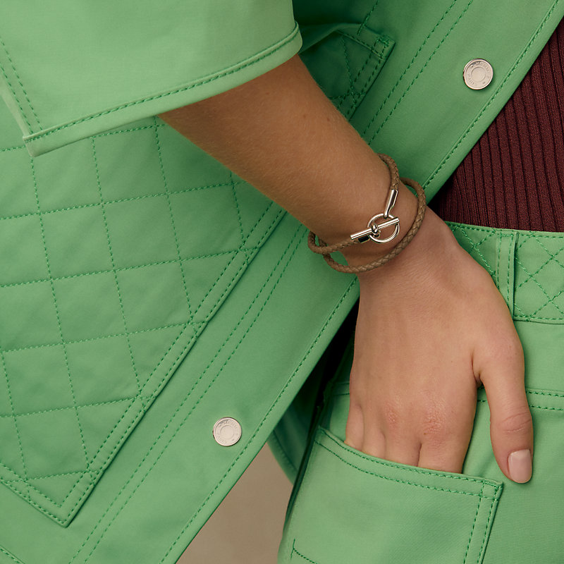レザーブレスレット 《グレナン》 ドゥブルトゥール | Hermès 