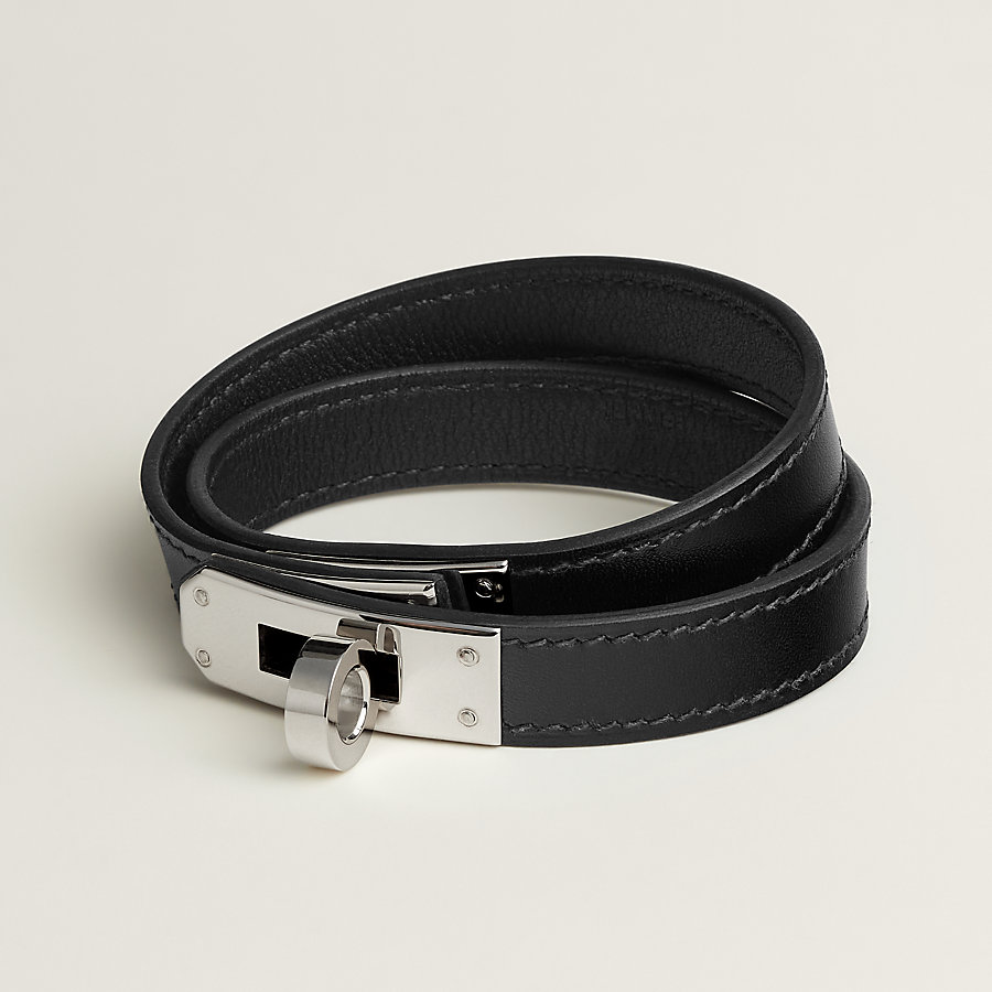 HERMES エルメス レザー ブレスレット ケリー ドゥブルトゥール 