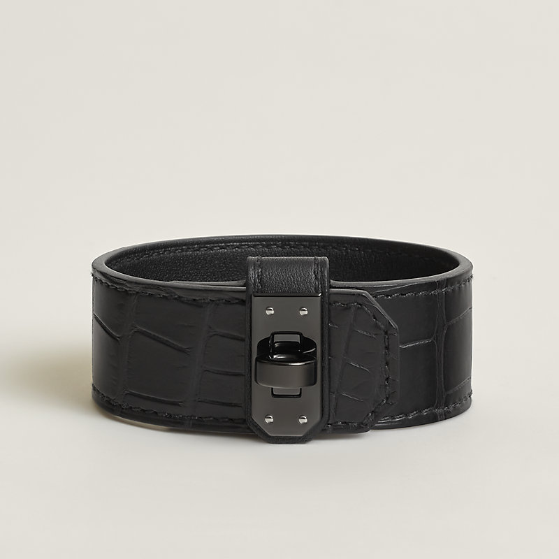 HERMES エルメス ケリードッグ ブレスレット ブラック レザー 