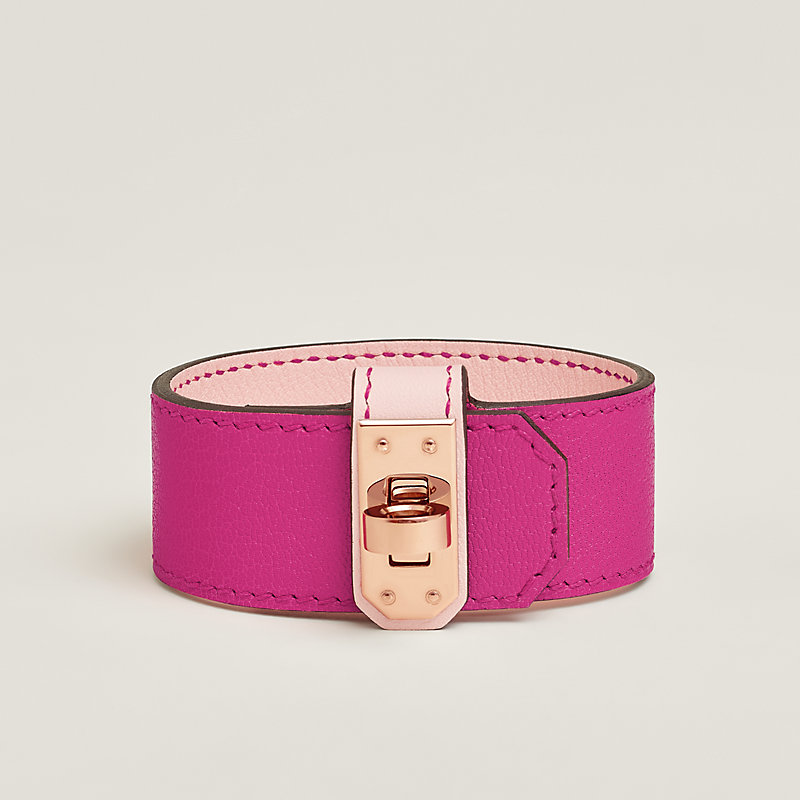 レザーブレスレット 《ケリー・ツイスト》 PM - ピンク | Hermès 