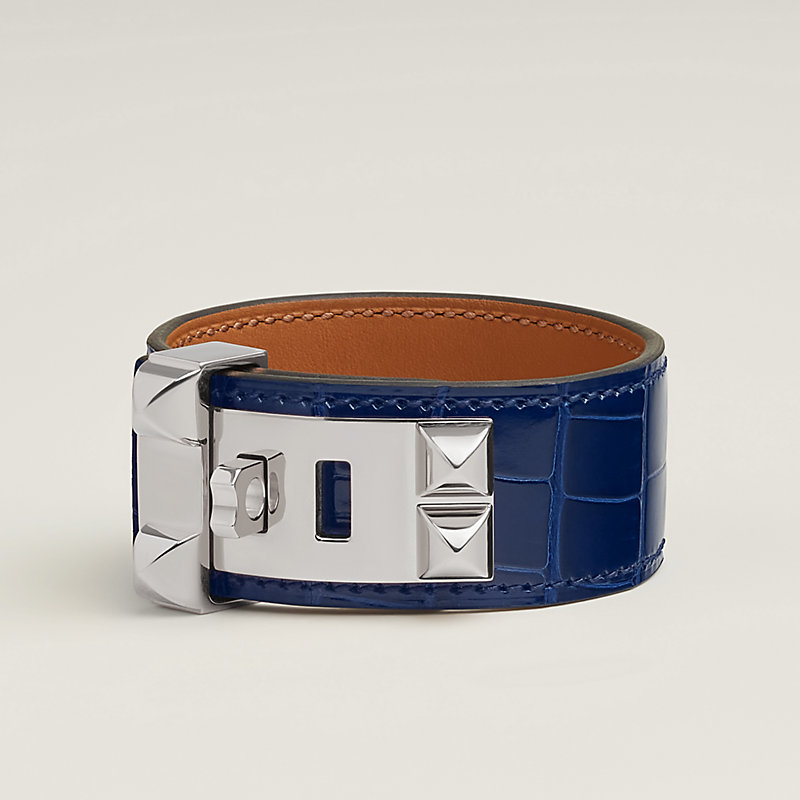 HERMES レザー ブレスレット コリエ・ド・シアン 黒 aq10593 
