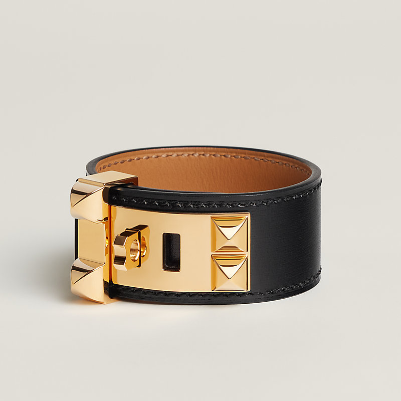 HERMES エルメス コリエ・ド・シアン24 ブレスレット ブラックゴールド 