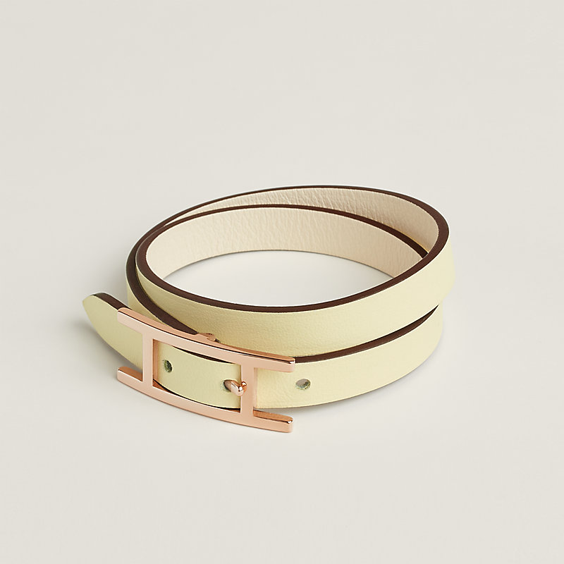 HERMES レザーブレスレット 《ビーアピ》 箱付きエルメス レザー 