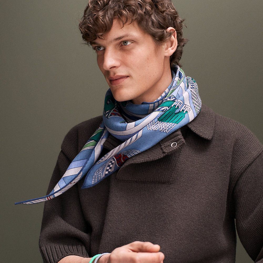 HELMES】エルメス ロサンジュGM ホース メンズ ぞんざい シルク100  