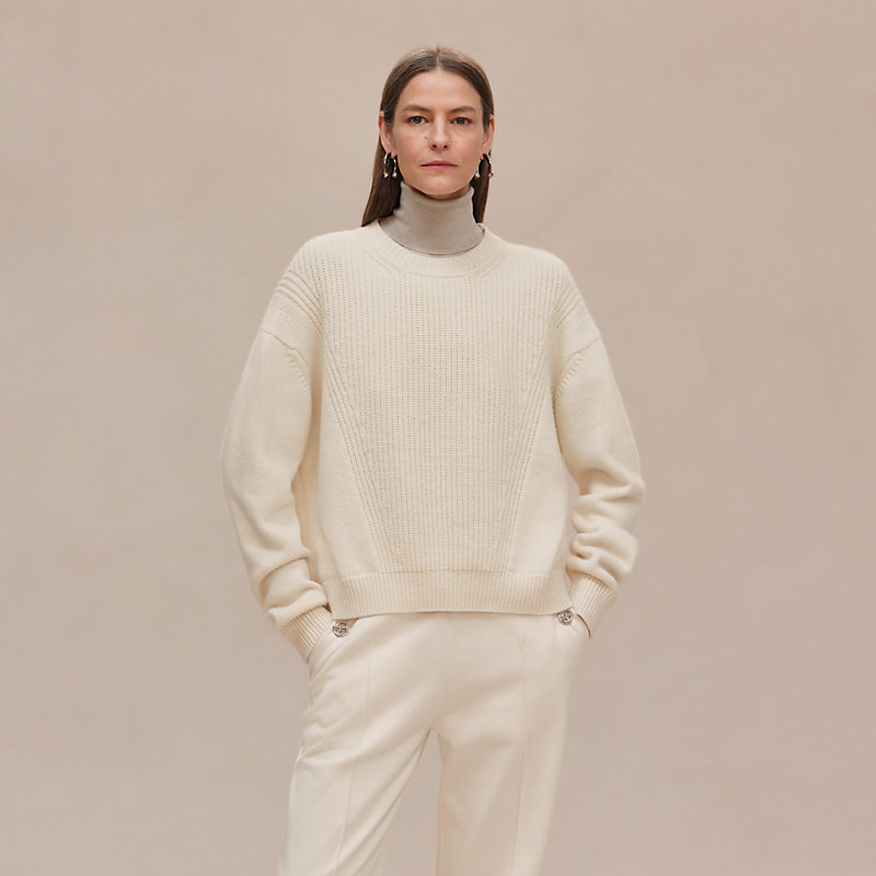 エルメス ロングスリーブニット Hリフト 34 ベージュ・グレーズ 超美品  