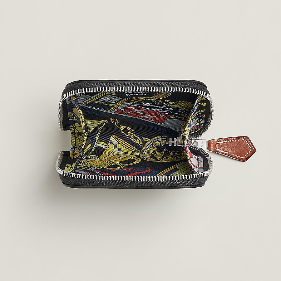 極美品 HERMES エルメス ブループリュム アザップコンパクト シルク 