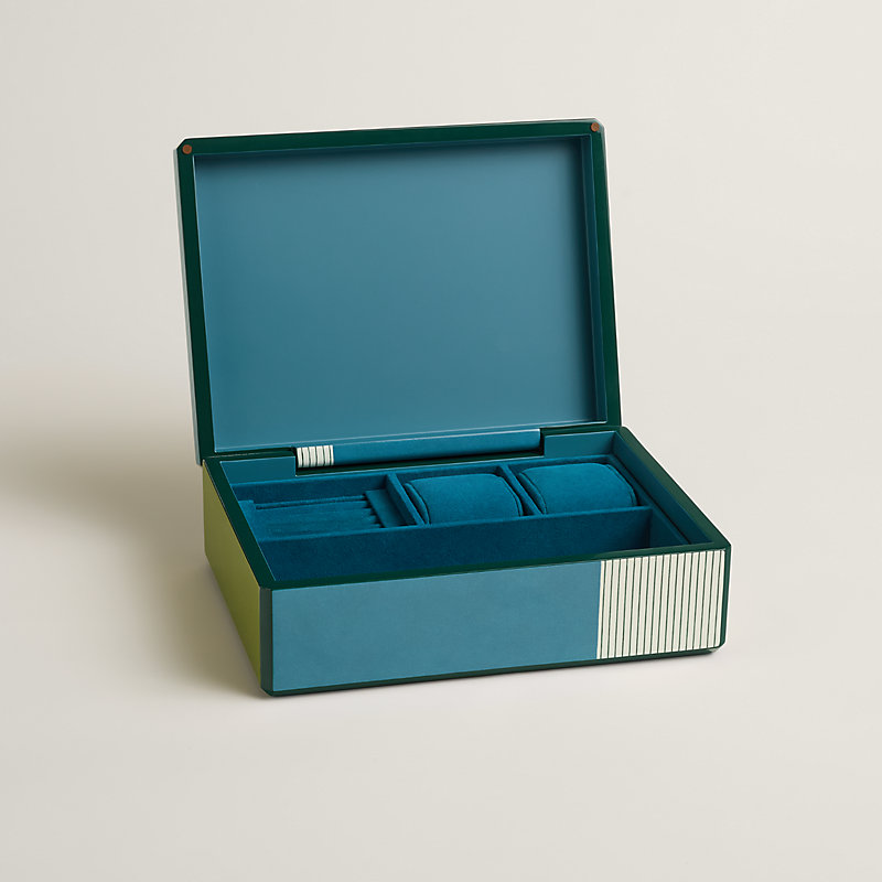 時計＆リングボックス 《ファセット》 時計2本＋リング用 《ライオン  