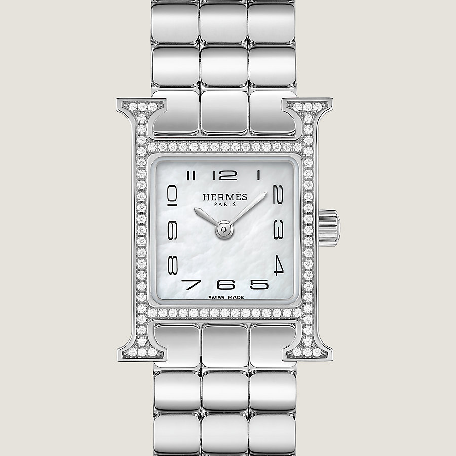 極希少】エルメス 腕時計 Hウォッチ H1.210 アイボリー文字盤 グレー  