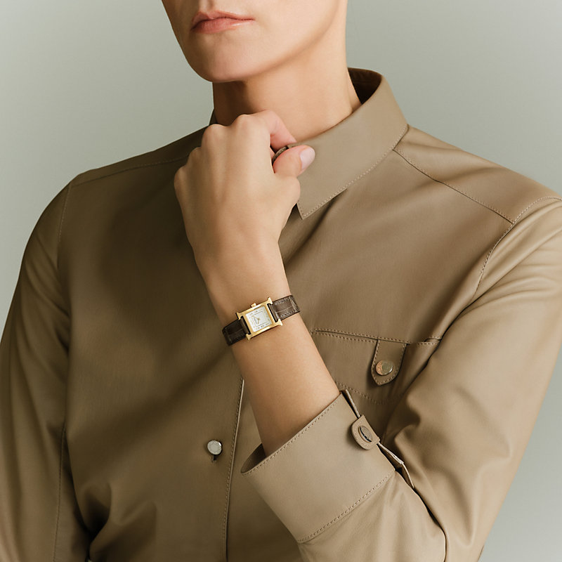 新品 定価50万✨銀座エルメス購入 Hウォッチ ミニ 21mm エトゥープ 