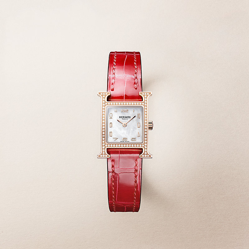 HERMES エルメス 腕時計 《Hウォッチ》アリゲーター 値下げ】美品 