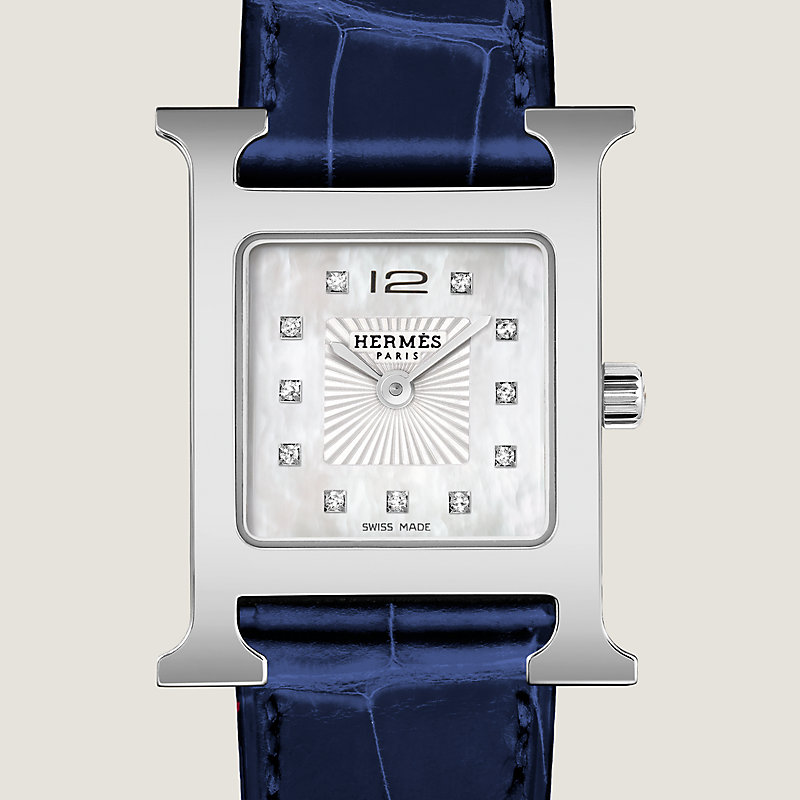 新品在庫エルメス　腕時計　 Hウォッチ　PM 25　ステンレスベルト　新品　本物 時計