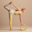 Yoga leggings, gris carrière/jaune soleil