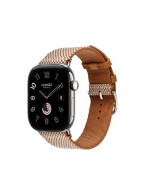 Band Apple Watch Hermès Single Tour 46&nbsp;mm Toile H, View: front, front, view 3 of 4