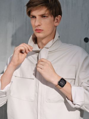 Band Apple Watch Hermès Single Tour 46&nbsp;mm Toile H, View: Worn, worn, view 2 of 4