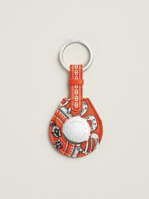 Apple AirTag Hermès キーホルダー 《シュヴァル・ドゥ・クール・バンダナ》, イメージ: 正面から見たイメージ, front, ビュー4の4