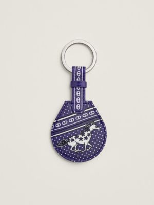 Apple AirTag Hermès キーホルダー 《シュヴァル・ドゥ・クール・バンダナ》, イメージ: 背面図, back, ビュー3の4