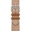 Band Apple Watch Hermès Single Tour 46&nbsp;mm Deployment Buckle Kilim, gold/écru