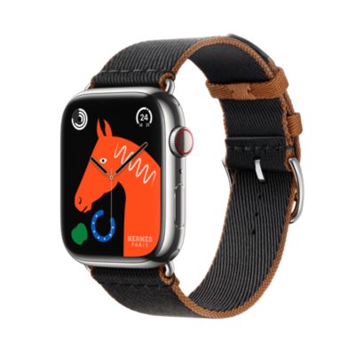 Band Apple Watch Hermès Single Tour 45 mm Twill Jump | Hermès 