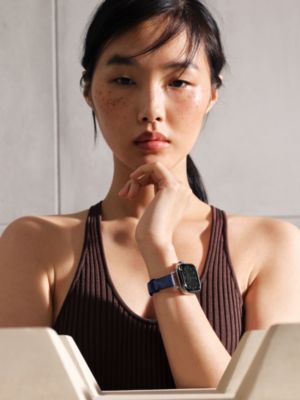 Series&nbsp;12 case & Band Apple Watch Hermès Single Tour 42&nbsp;mm Twill Jump Attelage, View: Worn, worn, view 2 of 4