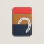 "Horseshoe" MagSafe Card Holder, bleu navy/sésame/orange field