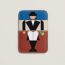 "Lad" MagSafe card holder, cuivre/craie/bleu de France