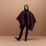 Poncho Quadrille, navy/rouge H