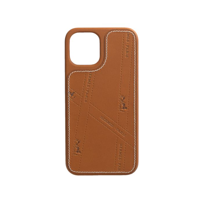 HERMES PARIS PINK LEATHER iPhone 15 Case Cover