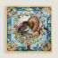 Faune et Flore du Texas forever scarf 90, jaune vif/bleu azur/multicolore