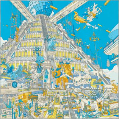 La Legende du Cheval a Plumes scarf 90