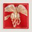 Libre Comme Pegase scarf 90, rouge/beige doré/blanc