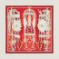 Brides et Destin scarf 90, rouge/gris argent/blanc, no stock