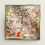 Precious Paradise scarf 90, kaki/rose/rouge, no stock