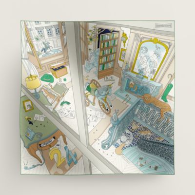 カレ 90 《24番地のミステリー》 - ブルー | Hermès - エルメス-公式サイト 