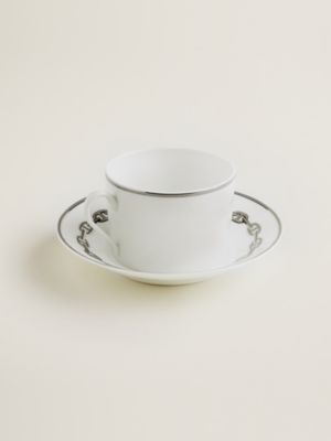 Chaine d'Ancre Platinum 브랙퍼스트 컵과 받침, 보기: 앞, front, 3개 중 3번째 보기