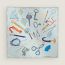 Nous Sommes Inseparables scarf 90, bleu ciel/marine/corail