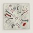 Nous Sommes Inseparables scarf 90, argent/rouge H/anthracite