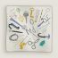Nous Sommes Inseparables scarf 90, blanc/gold/violet