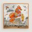 Hermès Parade scarf 90, crème/orange cuit/tourterelle