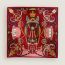 Stately Wheels scarf 90, bordeaux/or/rose