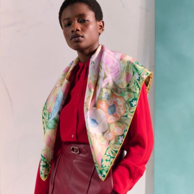 HERMES エルメス 大判スカーフ カレ90 苦し D328 