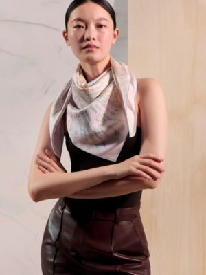 Please Hold The Line scarf 90, View: Worn, worn, view 2 of 3