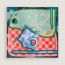 Camails a Carreaux scarf 90, vert/rose vif/lavande